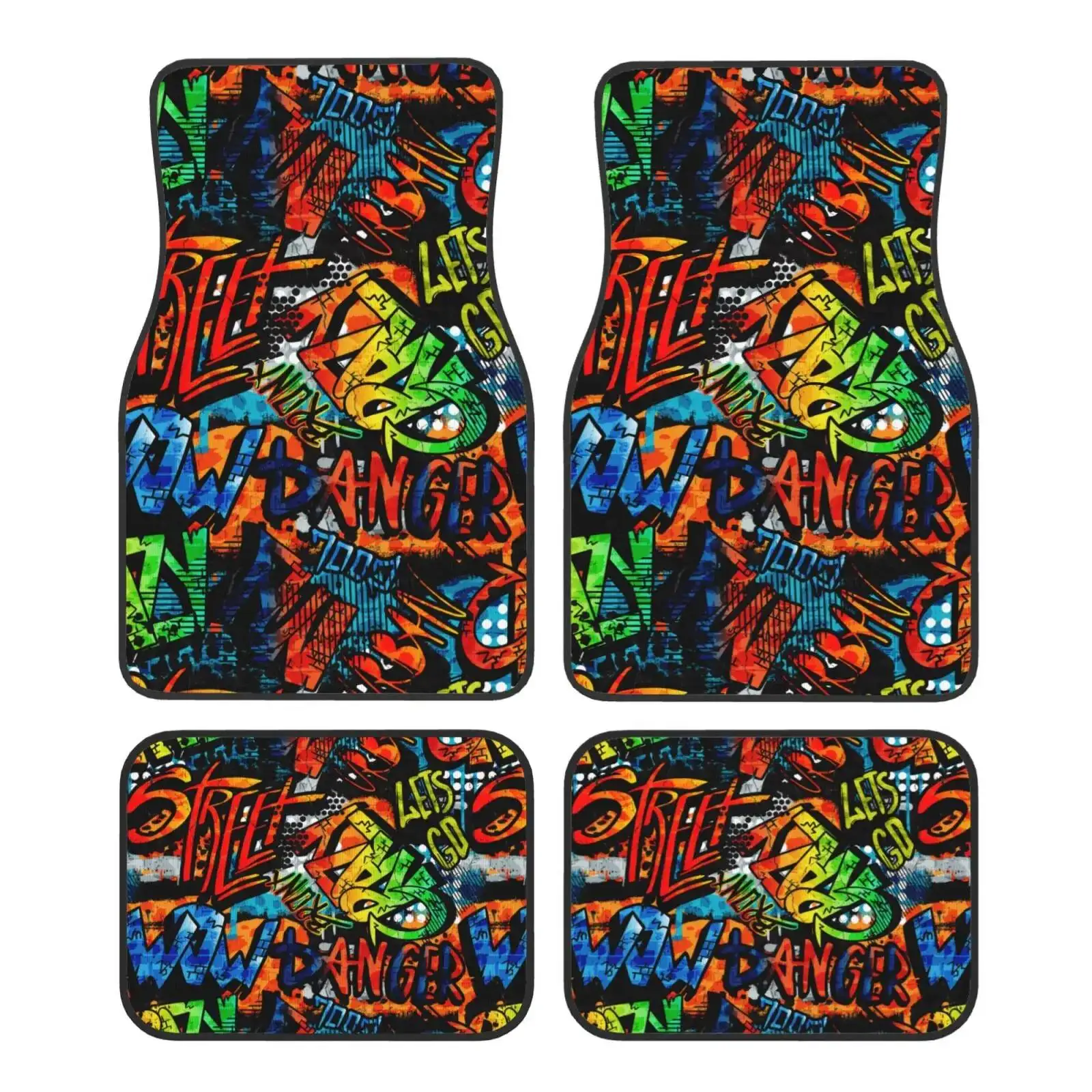 Graffiti Pattern Print Car Floor Mats Non-Slip Carpets Rugs Front & Rear Car Foot Mats Set of 4 Pieces Auto Accessories Decor
Graffiti Pattern Print Car Floor Mats Non-Slip Carpets Rugs Front & Rear Car Foot Mats Set of 4 Pieces Auto Accessories Decor