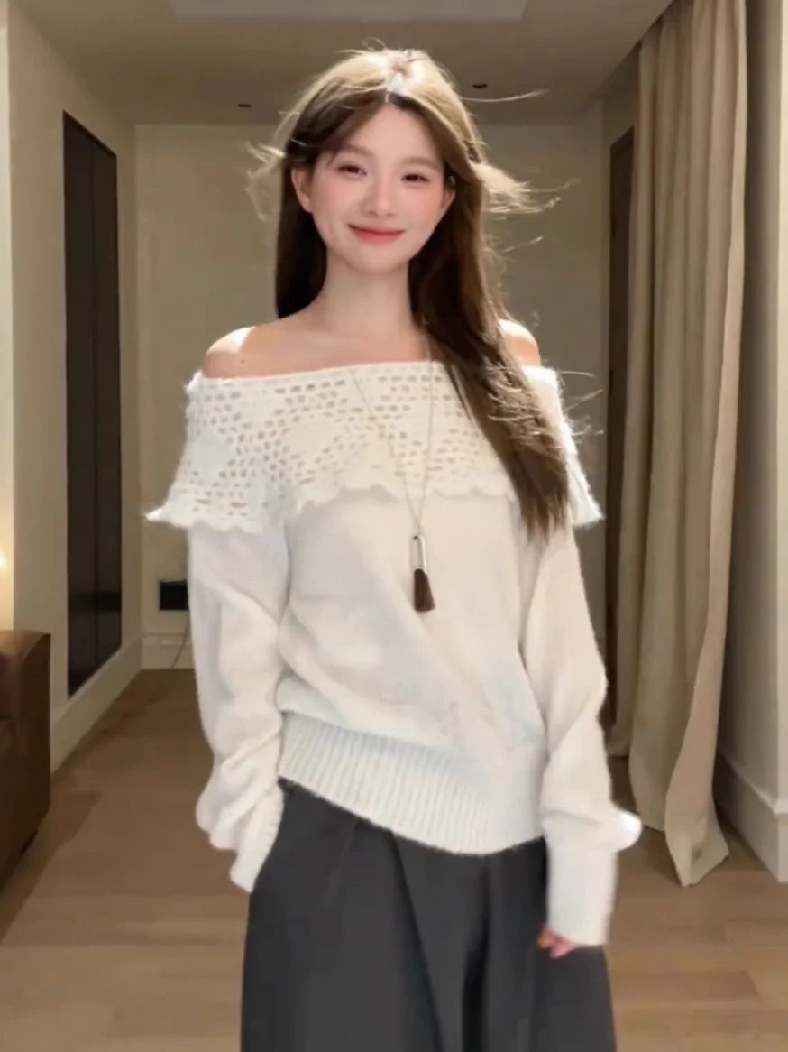 Корейский свитер с рюшами на одно плечо и воротником-стойкой, женский осенне-зимний новый мягкий свободный топ с открытыми плечами
Корейский свитер с рюшами на одно плечо и воротником-стойкой, женский осенне-зимний новый мягкий свободный топ с открытыми плечами