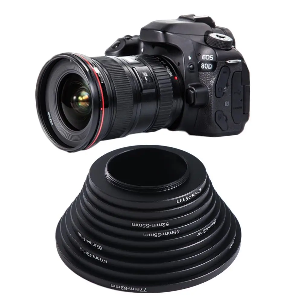 9pcs Filter Ring Adapter Set Step Up Rings Aluminum Alloy UV ND CPL Camera Ring Adapter 37-82mm High Strength
9pcs Filter Ring Adapter Set Step Up Rings Aluminum Alloy UV ND CPL Camera Ring Adapter 37-82mm High Strength