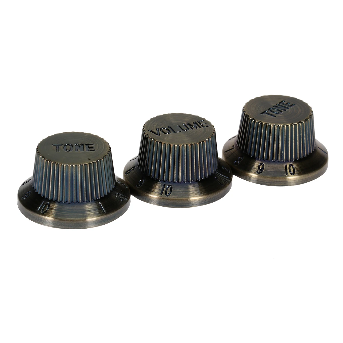 3 Pcs Plastic D65 Bronze Color Volume Tone Control Knob with Flat for Guitar Bass Parts Accessory 1 Volumes 2 Tones (Black)
3 Pcs Plastic D65 Bronze Color Volume Tone Control Knob with Flat for Guitar Bass Parts Accessory 1 Volumes 2 Tones (Black)