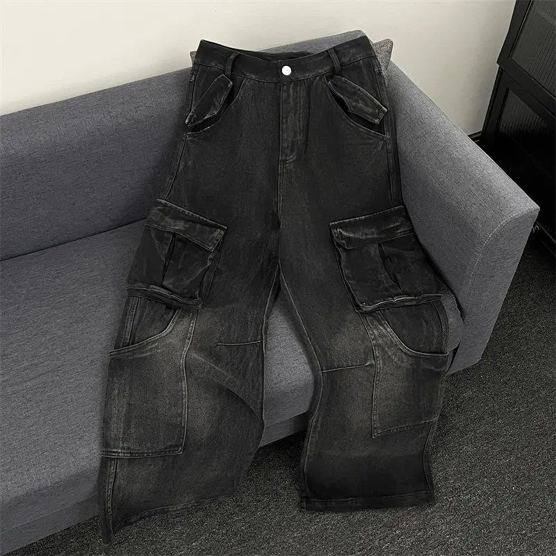 Washed Loose Fit Men's Jeans American Design Cool Handsome Retro Workwear Wide Leg Long Trousers High Street Style
Washed Loose Fit Men's Jeans American Design Cool Handsome Retro Workwear Wide Leg Long Trousers High Street Style