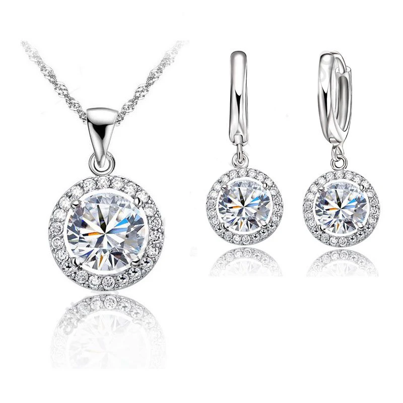 Exquisite Women Wedding Jewelry Set Genuine 925 Sterling Silver Cubic Zircon Necklace Earring For Bridal Anniversary Party
Exquisite Women Wedding Jewelry Set Genuine 925 Sterling Silver Cubic Zircon Necklace Earring For Bridal Anniversary Party