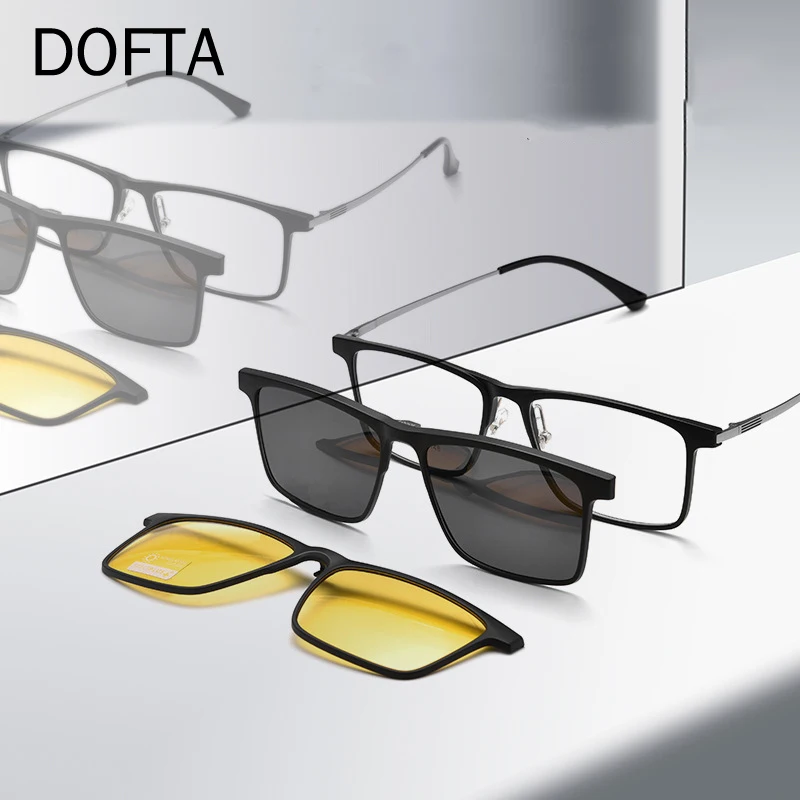 DOFTA Magnetic Clip Polarized UV400 Clip Glasses Frame Square Pure Titanium Optical Prescription Eyeglasses Frame Men 5965
DOFTA Magnetic Clip Polarized UV400 Clip Glasses Frame Square Pure Titanium Optical Prescription Eyeglasses Frame Men 5965