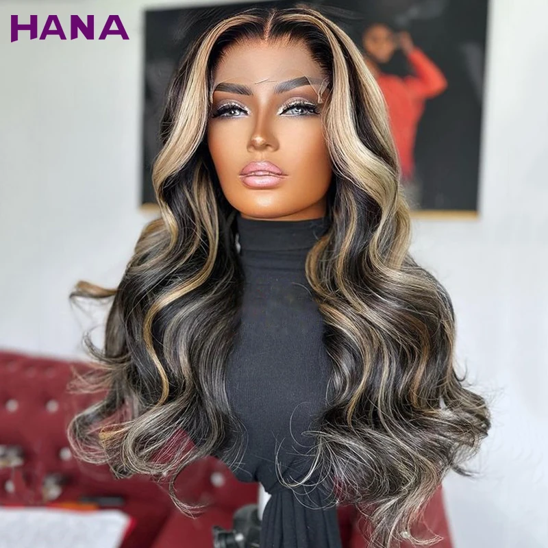 13x4 Lace Frontal Body Wave Human Hair Wigs Highlights Blonde 27 With Black Pre-Plucked Transparent Lace Front Wig For Women
13x4 Lace Frontal Body Wave Human Hair Wigs Highlights Blonde 27 With Black Pre-Plucked Transparent Lace Front Wig For Women