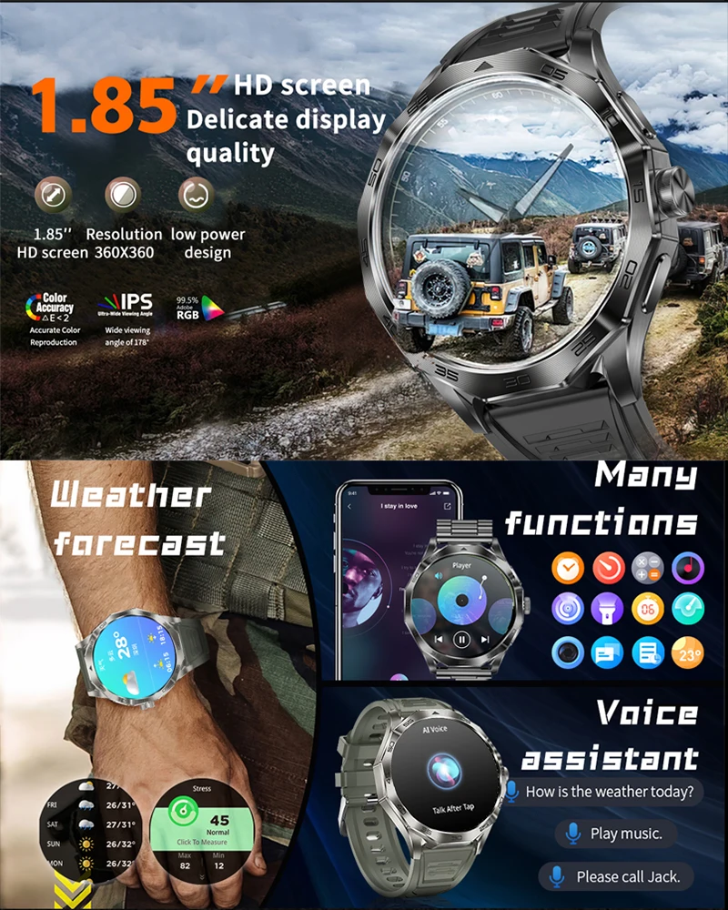 Alloy 1.85 Inch Bluetooth Call Smart Watch Men's Sports Fitness Tracking Watch IP68 Waterproof Smart Watch for Android IOS
Alloy 1.85 Inch Bluetooth Call Smart Watch Men's Sports Fitness Tracking Watch IP68 Waterproof Smart Watch for Android IOS
