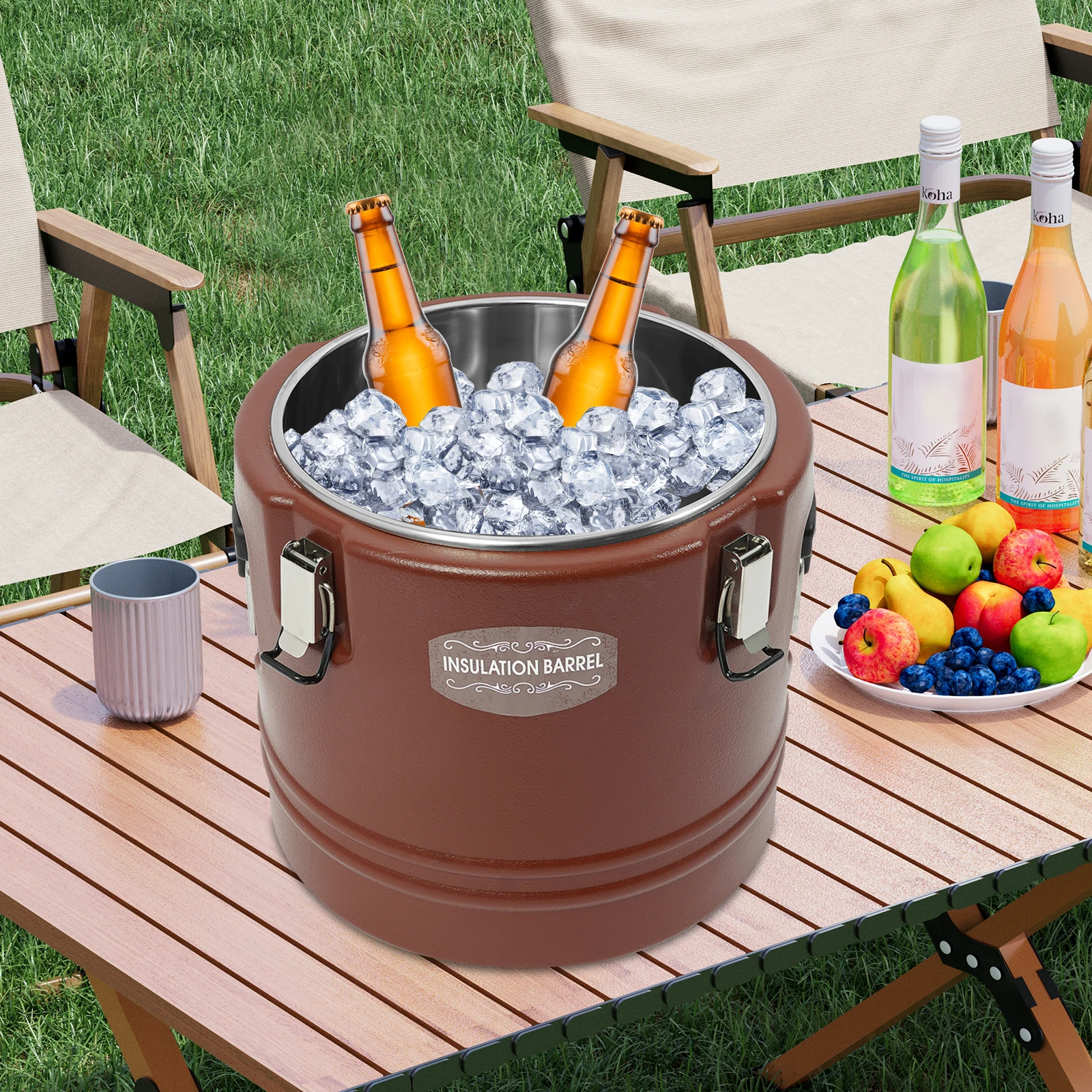 20L Brown Cylinder Large Capacity Insulated Food Container Portable Commercial Soup Container with Vent Valve
20L Brown Cylinder Large Capacity Insulated Food Container Portable Commercial Soup Container with Vent Valve