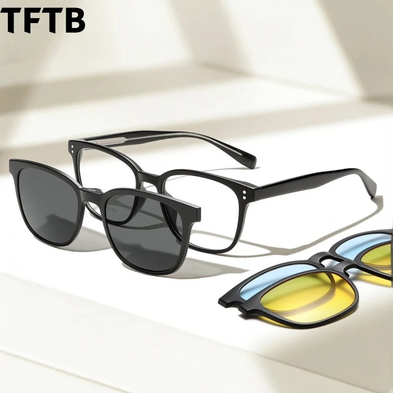 TFTB New Retro Square Men's Polarized Magnetic Clip Glasses Fashion Trend UV400 Anti UV Big Size Women's Eyeglasses Frame 6235
TFTB New Retro Square Men's Polarized Magnetic Clip Glasses Fashion Trend UV400 Anti UV Big Size Women's Eyeglasses Frame 6235