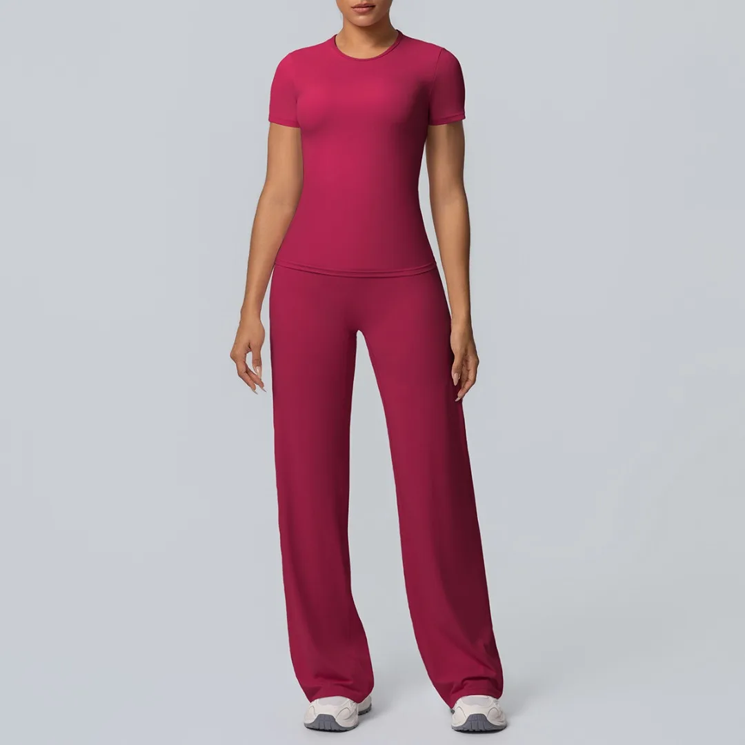 Женский спортивный комплект для йоги: футболка и брюки с начесом, для бега, тренировок, фитнеса, с высокой талией, эффектом подтяжки бедер и широкими штанинами
Женский спортивный комплект для йоги: футболка и брюки с начесом, для бега, тренировок, фитнеса, с высокой талией, эффектом подтяжки бедер и широкими штанинами