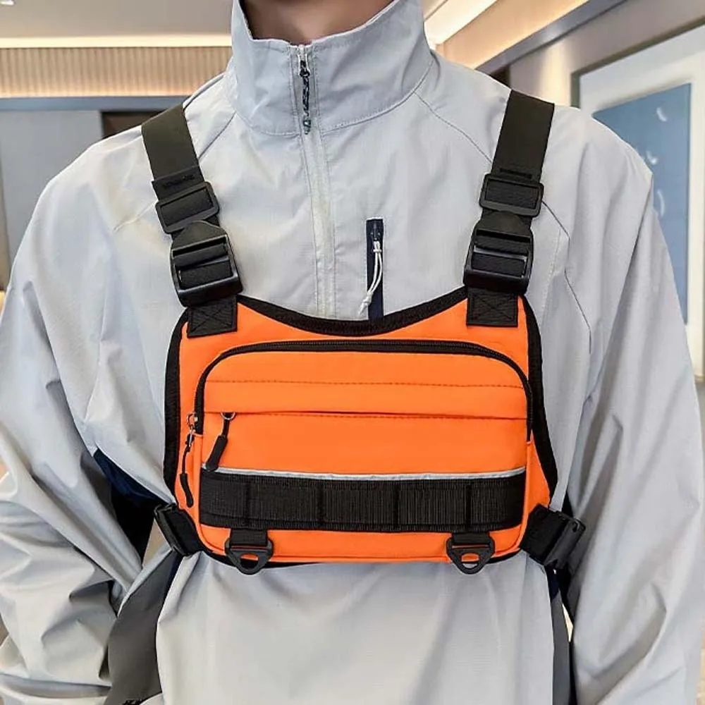 Oxford Cloth Unisex Chest Rig Reflective Line with Webbing Motorcycle Vest Pack Orange Cord Pull Dual Utility D-Ring
Oxford Cloth Unisex Chest Rig Reflective Line with Webbing Motorcycle Vest Pack Orange Cord Pull Dual Utility D-Ring