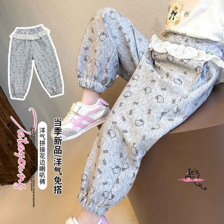 Sanrioed Hello Kitty Spring Summer New Style Girls Pants Casual Cartoon Lace Trim Children's Fashionable Trousers Kids Clothing
Sanrioed Hello Kitty Spring Summer New Style Girls Pants Casual Cartoon Lace Trim Children's Fashionable Trousers Kids Clothing
