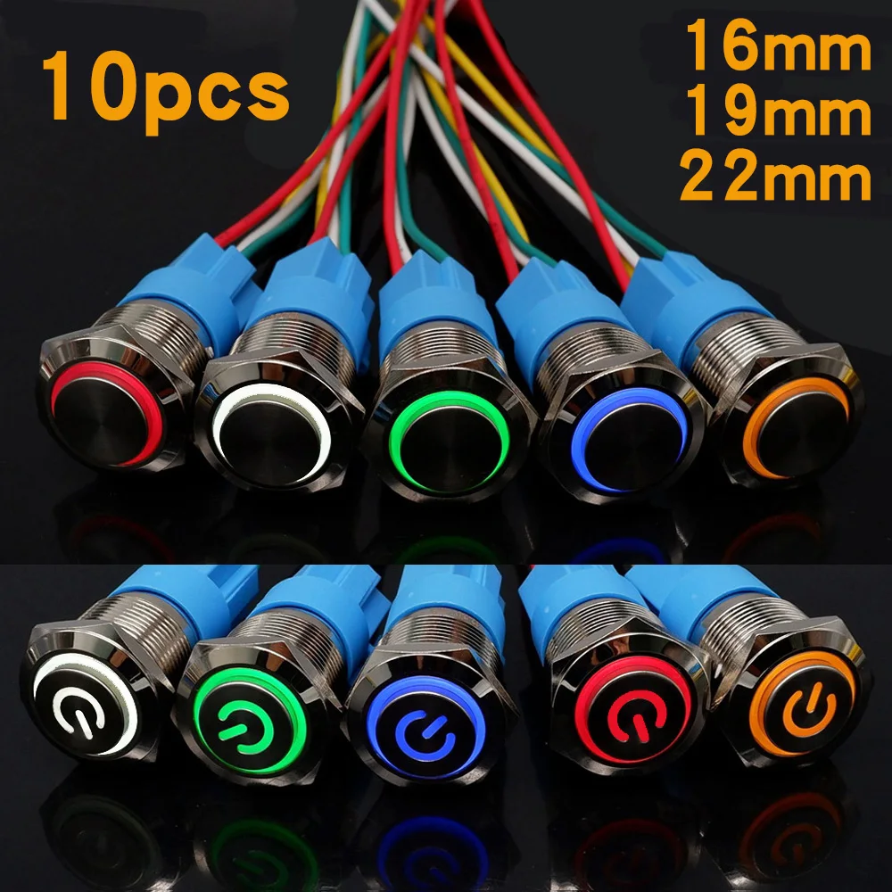 10PCS 16/19/22mm Metal Power Switch Silver High Head Button Switch LED Light Self-Locking and Self Resetting With Socket Switch
10PCS 16/19/22mm Metal Power Switch Silver High Head Button Switch LED Light Self-Locking and Self Resetting With Socket Switch