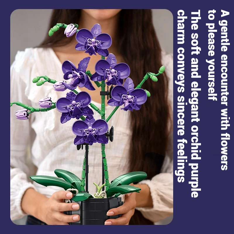 666PCS potted orchid DIY plant bouquet model assembly, girl's building blocks flower set, girl's birthday toy flower gift
666PCS potted orchid DIY plant bouquet model assembly, girl's building blocks flower set, girl's birthday toy flower gift