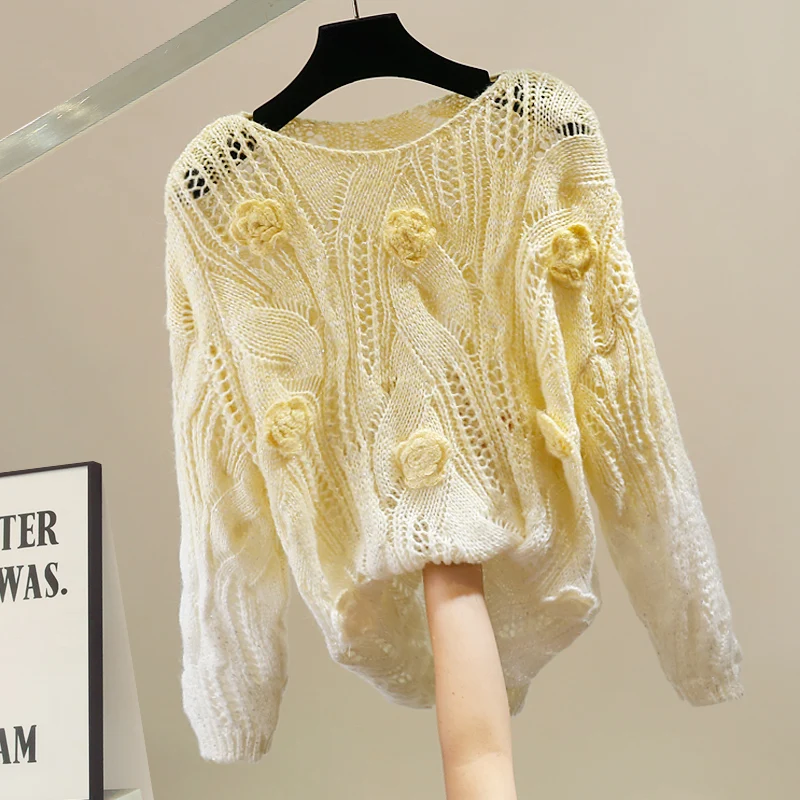 Korean Sle Heavy Embroidery Knitted Sweater Women's Loose Long Sve Faionable Casual Warm Autumn Top round Ne
Korean Sle Heavy Embroidery Knitted Sweater Women's Loose Long Sve Faionable Casual Warm Autumn Top round Ne