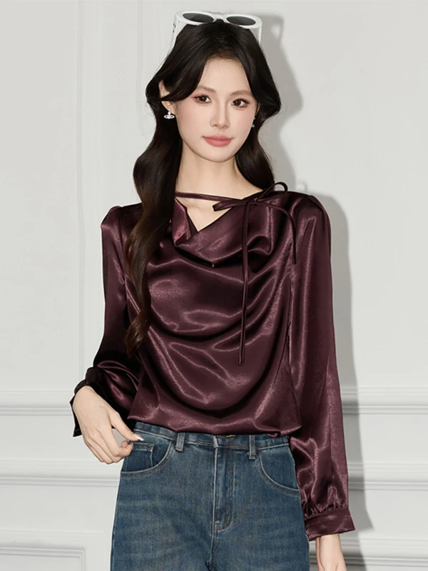 Elegant Long Sleeve Acetate Satin Shirt Versatile Commute Style Women's Premium Feel Shirt V-neck Polyester Fiber Casual Wear
Elegant Long Sleeve Acetate Satin Shirt Versatile Commute Style Women's Premium Feel Shirt V-neck Polyester Fiber Casual Wear