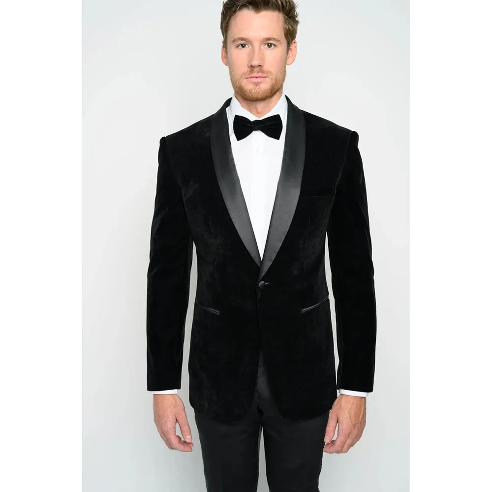 Luxury Men's Suits Black Velvet Fashion Blazer Terno Costume Homme High Street Shawl Lapel Single Breasted 2 Piece Wedding Set
Luxury Men's Suits Black Velvet Fashion Blazer Terno Costume Homme High Street Shawl Lapel Single Breasted 2 Piece Wedding Set