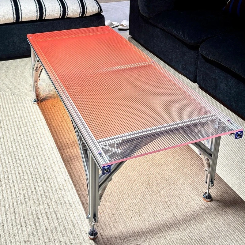 Minimalist color acrylic coffee table, low table, small apartment aluminum profile tea table
Minimalist color acrylic coffee table, low table, small apartment aluminum profile tea table