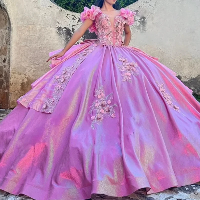 Charming Princess 15 Year Gilr Birthday Party Dress 3D Floral Bow Ballgown Prom Occasion Wedding Vestido de baile de quinceañera
Charming Princess 15 Year Gilr Birthday Party Dress 3D Floral Bow Ballgown Prom Occasion Wedding Vestido de baile de quinceañera