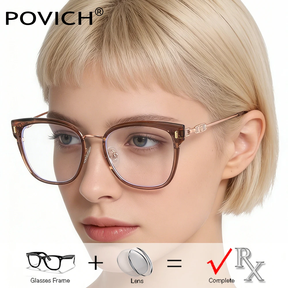 Plastic Titanium Eyeglasses Fashion Large Frame Women's Prescription Glasses Filter Blue Light Lenses Recipe Myopia Hyperopia
Plastic Titanium Eyeglasses Fashion Large Frame Women's Prescription Glasses Filter Blue Light Lenses Recipe Myopia Hyperopia