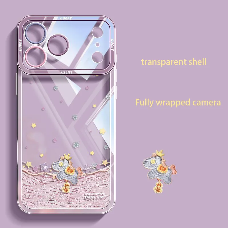 Cute Cartoon Lucky Pony Transparent Phone Case with Oil Painting Texture Shockproof Soft TPU Cover for IPhone17pro Max 16 15 14
Cute Cartoon Lucky Pony Transparent Phone Case with Oil Painting Texture Shockproof Soft TPU Cover for IPhone17pro Max 16 15 14