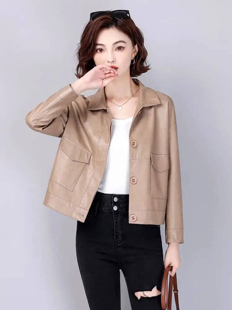 Кожаная куртка Haifeng из натуральной овчины для женщин, свободного кроя, в корейском стиле, повседневная, весна-осень, новинка
Кожаная куртка Haifeng из натуральной овчины для женщин, свободного кроя, в корейском стиле, повседневная, весна-осень, новинка