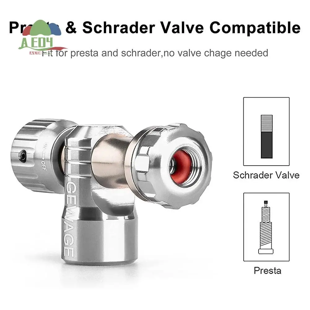 AED4-For GEWAGE CO2 Bike Tire Inflator CO2 Bike Pump Presta & Schrader Valve Compatible For Bike Tire Silver
AED4-For GEWAGE CO2 Bike Tire Inflator CO2 Bike Pump Presta & Schrader Valve Compatible For Bike Tire Silver