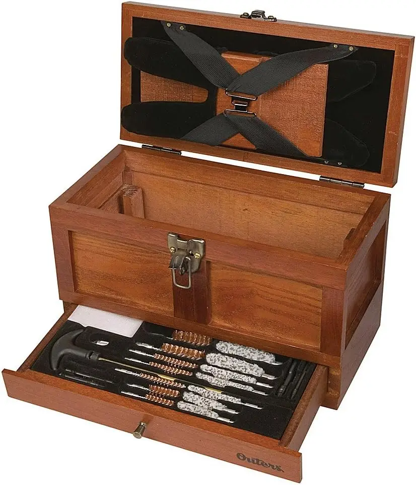 Universal Wood Gun Cleaning Kit for .22 Caliber and Up, 25-Piece Set with Brass Rods and Organizer
Universal Wood Gun Cleaning Kit for .22 Caliber and Up, 25-Piece Set with Brass Rods and Organizer