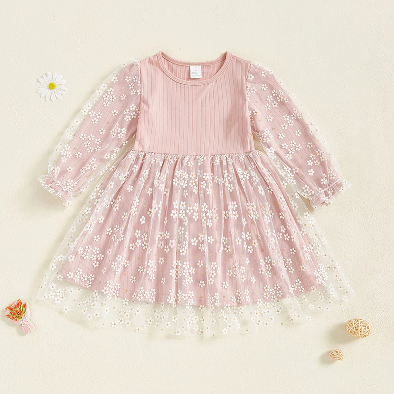 Girls Floral Print Long Sleeve A-Line Dress with Mesh Patchwork for Toddler Baby Spring Outfit Casual Princess Style
Girls Floral Print Long Sleeve A-Line Dress with Mesh Patchwork for Toddler Baby Spring Outfit Casual Princess Style