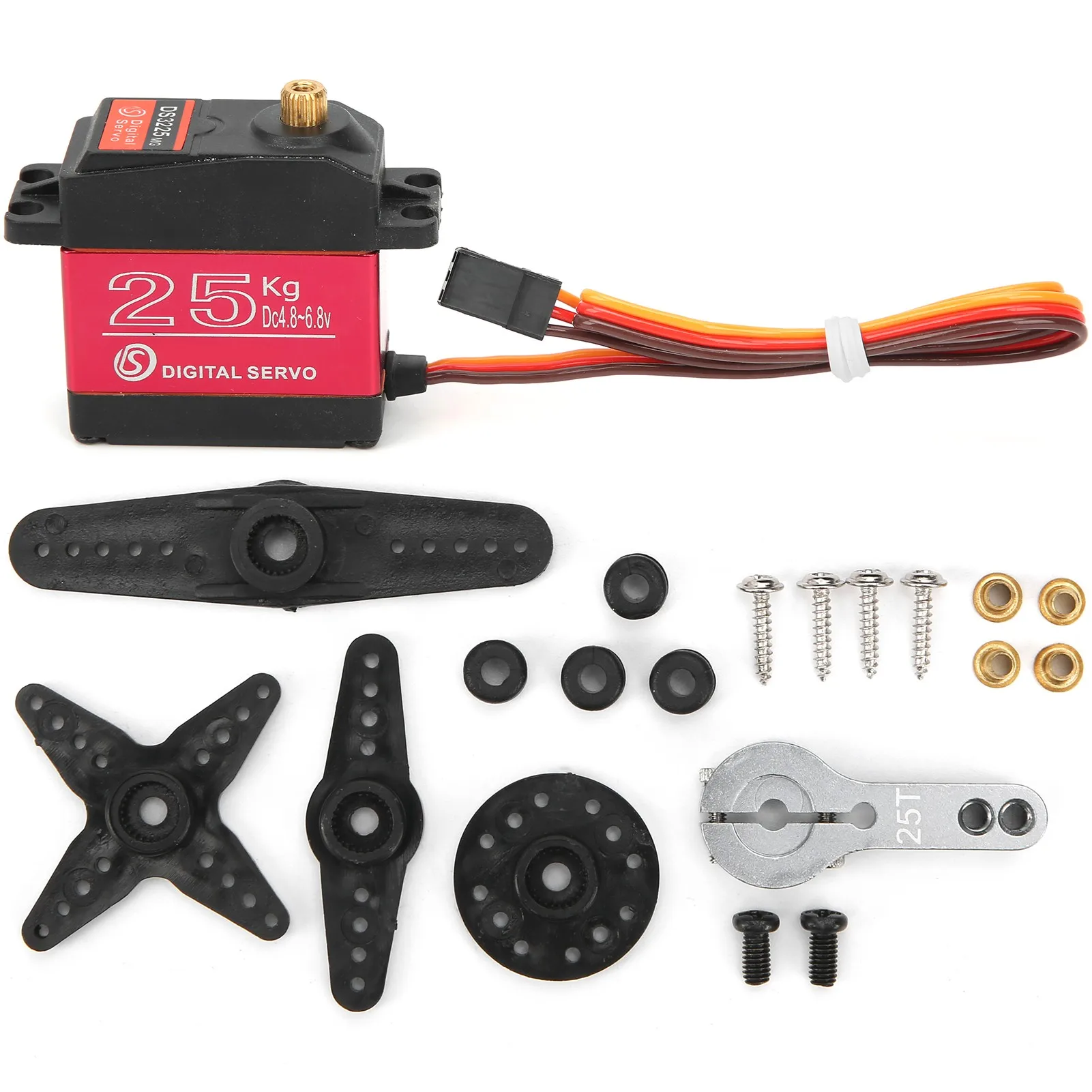 DS3225MG 25KG RC Waterproof Digital Servo with High Torque for 1/8 1/10 1/12 RC Car
DS3225MG 25KG RC Waterproof Digital Servo with High Torque for 1/8 1/10 1/12 RC Car
