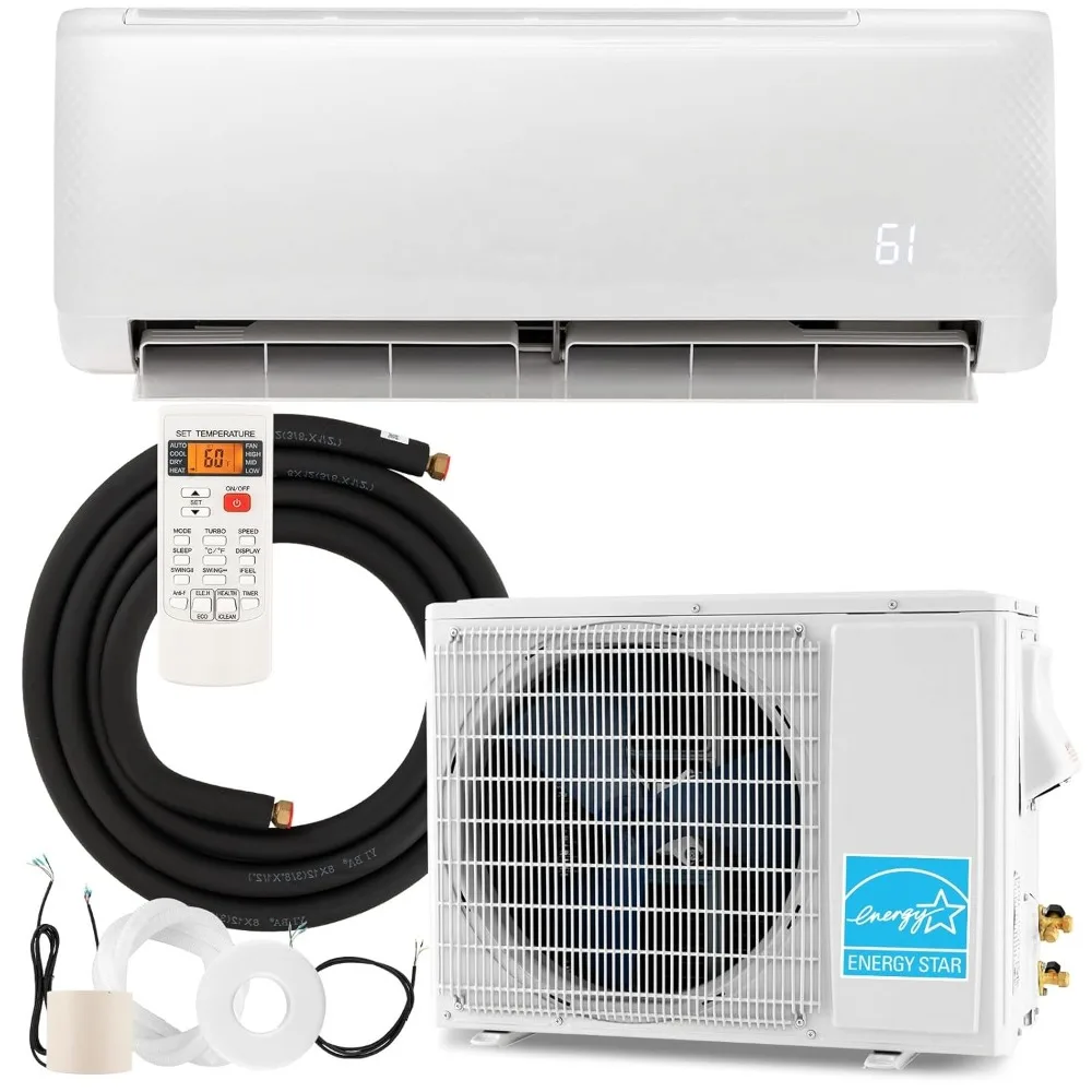 12000 BTU Mini Split AC & Heat System, 21 SEER2 Inverter Ductless Wall Unit, Cools to 750 Sq.Ft, Heat Pump, 208-230V, Custom
12000 BTU Mini Split AC & Heat System, 21 SEER2 Inverter Ductless Wall Unit, Cools to 750 Sq.Ft, Heat Pump, 208-230V, Custom
