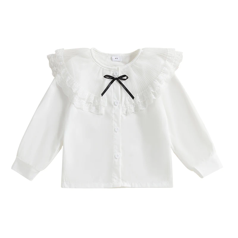 Kids Girls Shirts Lace Doll Collar Bowknot Buttons Long Sleeve Blouses Fall Casual Fashion Toddler Tops
Kids Girls Shirts Lace Doll Collar Bowknot Buttons Long Sleeve Blouses Fall Casual Fashion Toddler Tops