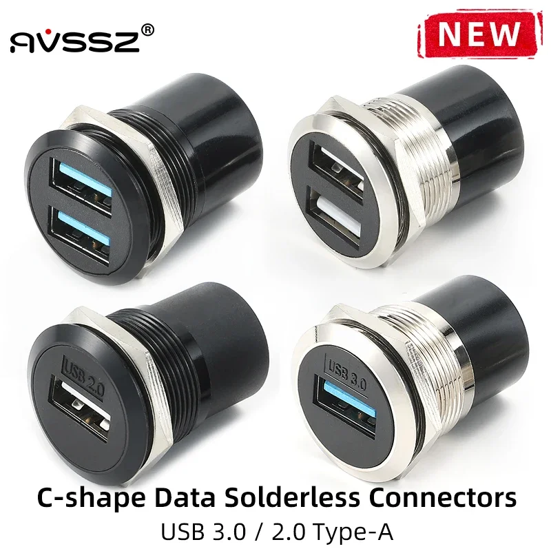 AVSSZ Connectors USB 3.0 2.0 Type C Metal Data Adapter C / Round Computer Data Module, Single/Dual Interface Mounting Size 22mm
AVSSZ Connectors USB 3.0 2.0 Type C Metal Data Adapter C / Round Computer Data Module, Single/Dual Interface Mounting Size 22mm