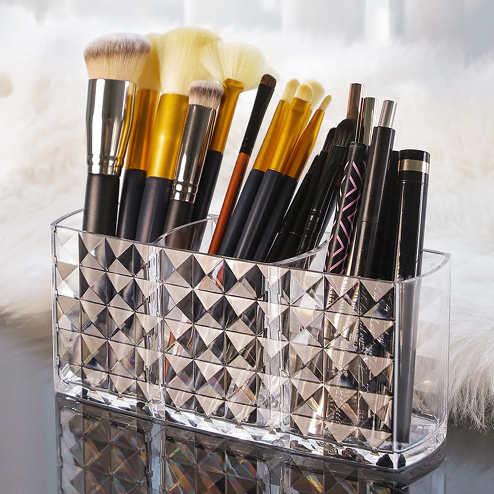 Diamond Pattern 3 Compartments Desktop Organizer Pen Cup Makeup Brush Holder Large Capacity Tidy Storage Bathroom Vanity
Diamond Pattern 3 Compartments Desktop Organizer Pen Cup Makeup Brush Holder Large Capacity Tidy Storage Bathroom Vanity