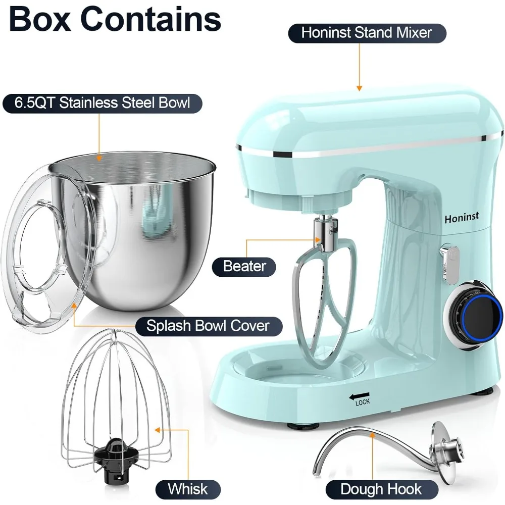 Stand Mixer, 6.5QT 10-Speed Tilt-Head Electric Stand Mixer, 3-In-1 Kitchen Mixer with Bowl, Dough Hook
Stand Mixer, 6.5QT 10-Speed Tilt-Head Electric Stand Mixer, 3-In-1 Kitchen Mixer with Bowl, Dough Hook
