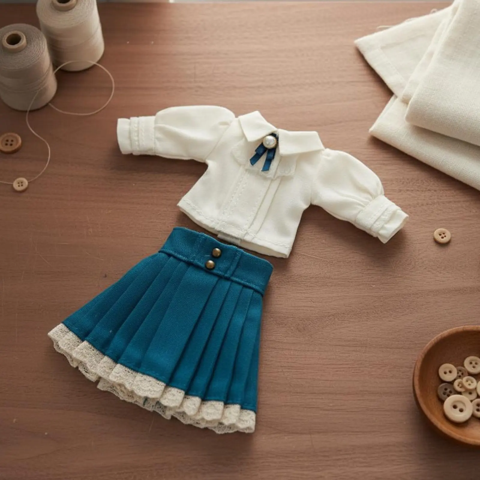 1/12 Scale Doll skirt and shirt Outfit Lace Trim Doll Clothing Set for 6inch Action Figures
1/12 Scale Doll skirt and shirt Outfit Lace Trim Doll Clothing Set for 6inch Action Figures