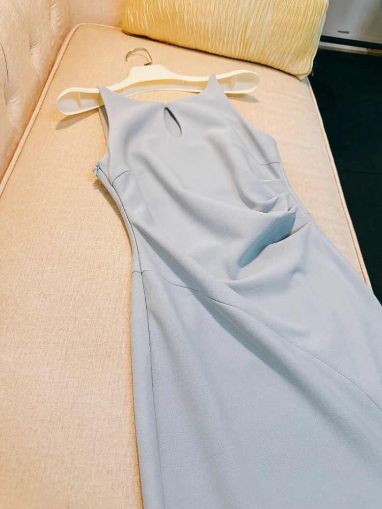 Sexy Ele Hollow out Asymmetrical Design Blue Dr High Waist A-Line Skirt Sle French Sle Summer Dr for Women
Sexy Ele Hollow out Asymmetrical Design Blue Dr High Waist A-Line Skirt Sle French Sle Summer Dr for Women