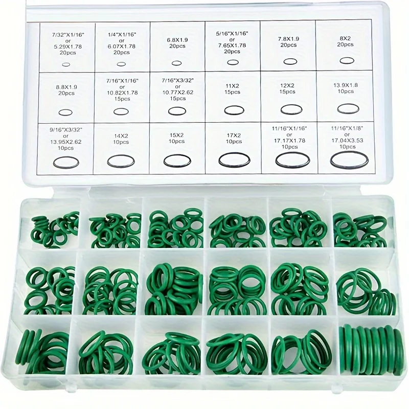 270pcs 18 Sizes Rubber Air Conditioning O Rings Universal Car Auto Repair Tools Refrigerant Ring Sets With Plastic Box Kit Set
270pcs 18 Sizes Rubber Air Conditioning O Rings Universal Car Auto Repair Tools Refrigerant Ring Sets With Plastic Box Kit Set
