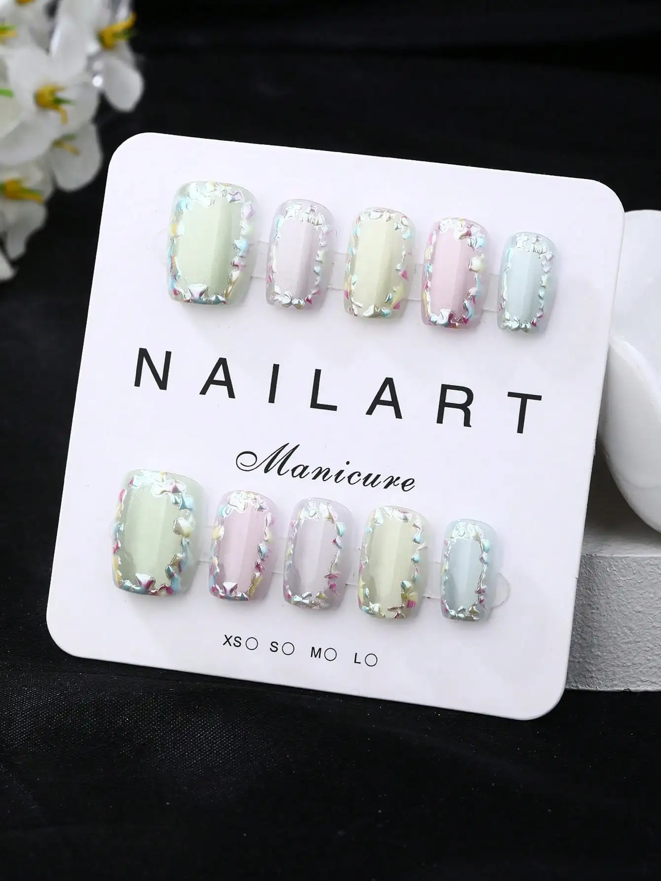 10pcs French Manicure Press-On Nails, Short Trapezoid Shape, Handmade Elegant Design, High-End French Style, Gel Polish, Glitter
10pcs French Manicure Press-On Nails, Short Trapezoid Shape, Handmade Elegant Design, High-End French Style, Gel Polish, Glitter