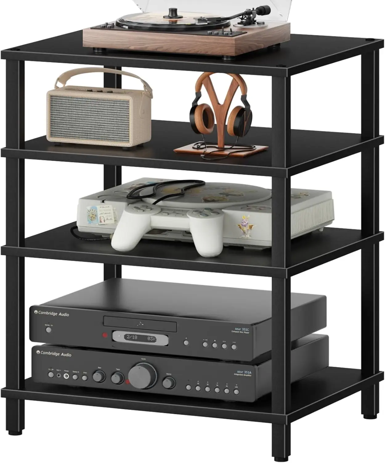 4-Tier AV Media Player Stand, Black Stereo Cabinet, Modern Stereo Cabinet, Wooden TV Stand,Game Console Shelf, Multifunctional E
4-Tier AV Media Player Stand, Black Stereo Cabinet, Modern Stereo Cabinet, Wooden TV Stand,Game Console Shelf, Multifunctional E