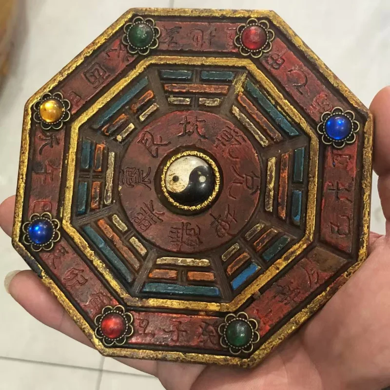 Antique Xiu Jade Gold-Painted - with Multi-Gem Inlay Tai Eight-Trigram Plate Ornament
Antique Xiu Jade Gold-Painted - with Multi-Gem Inlay Tai Eight-Trigram Plate Ornament