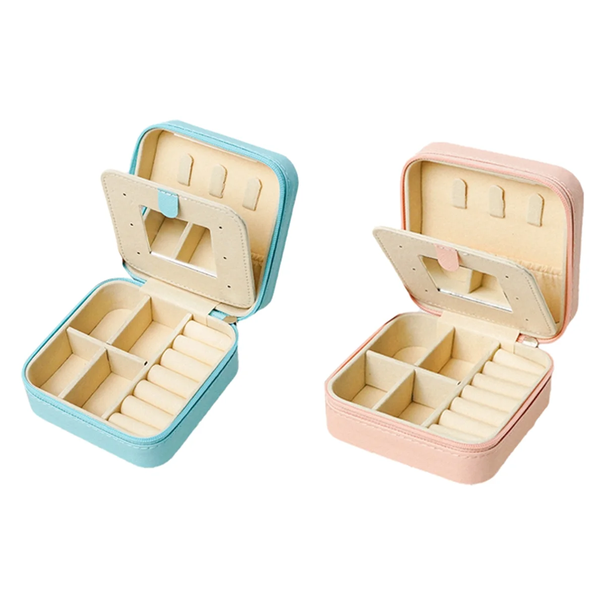AA47 Hot 2 Pcs Jewelry Box with Mirror Mini Jewelry Organizer Box Portable Travel Jewelry Case for Women Jewelry Boxes
AA47 Hot 2 Pcs Jewelry Box with Mirror Mini Jewelry Organizer Box Portable Travel Jewelry Case for Women Jewelry Boxes
