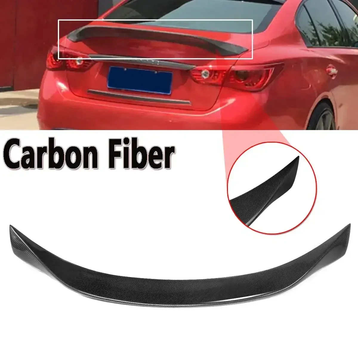 For Infiniti Q50 2014-2018 Real Carbon Fiber Car Trunk Lid Fits Highkick Aluminum Rear Wing Spoiler Rear Trunk 124cm Body Kit
For Infiniti Q50 2014-2018 Real Carbon Fiber Car Trunk Lid Fits Highkick Aluminum Rear Wing Spoiler Rear Trunk 124cm Body Kit