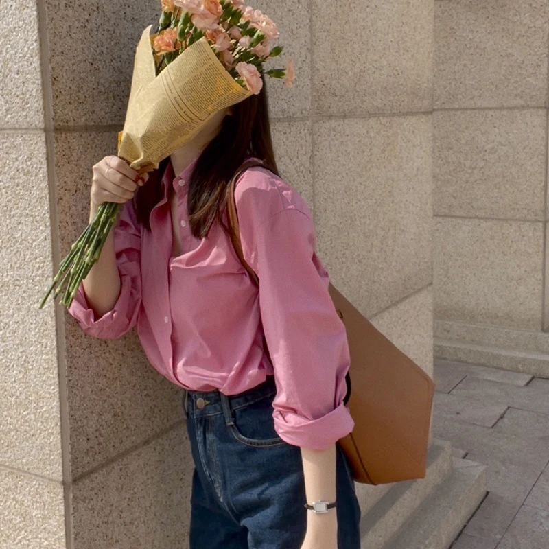 Pink Long Sleeve Shirt Women's Versatile Inner Wear Spring New Style Small Size High Fashion Pure Color Collar Button De...
Pink Long Sleeve Shirt Women's Versatile Inner Wear Spring New Style Small Size High Fashion Pure Color Collar Button De...