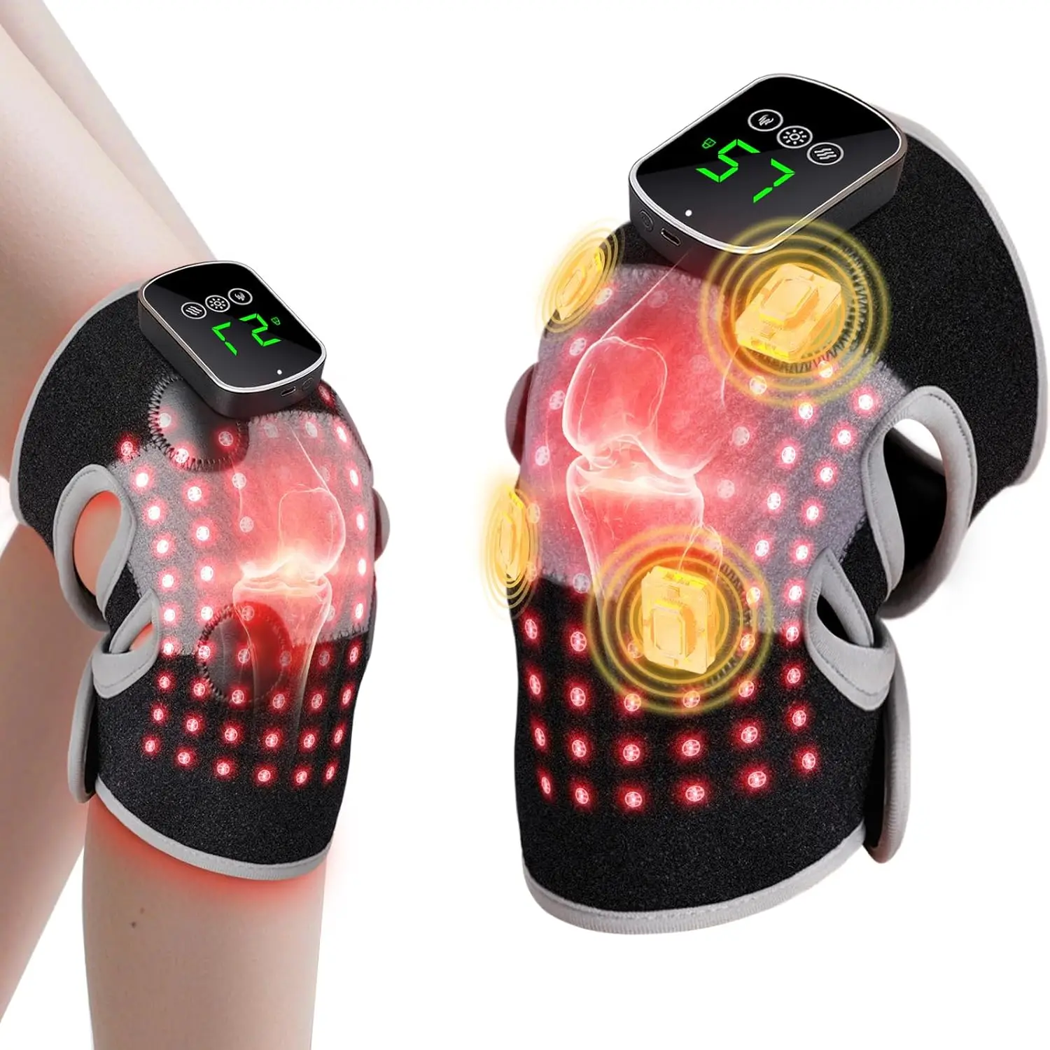 3-in-1 Red Light Therapy Knee Brace with Vibration Massage, Rechargeable Heated Device for Pain Relief
3-in-1 Red Light Therapy Knee Brace with Vibration Massage, Rechargeable Heated Device for Pain Relief