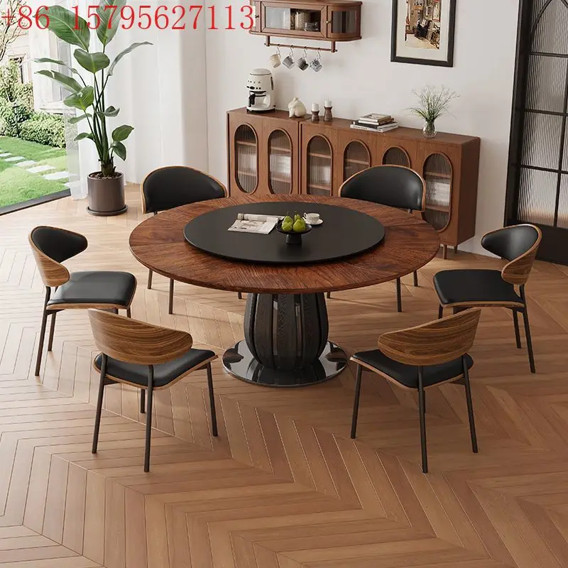 Dining table round table household small apartment round dining table and chair combination French dining
Dining table round table household small apartment round dining table and chair combination French dining