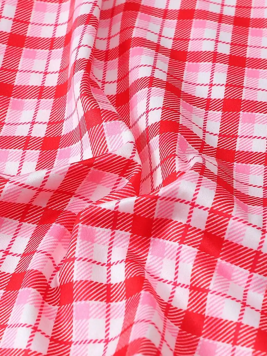 Vintage Red White Plaid Womens Short Sleeve Loungewear Set Loose Fit Soft Comfortable Pajamas For Spring Summer
Vintage Red White Plaid Womens Short Sleeve Loungewear Set Loose Fit Soft Comfortable Pajamas For Spring Summer