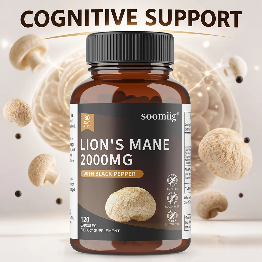 Lion's Mane Mushroom Extract Capsules, Natural Cognitive Support, Nourish Nerves, Mood, Boost Memory, Focus & Daily Vitality
Lion's Mane Mushroom Extract Capsules, Natural Cognitive Support, Nourish Nerves, Mood, Boost Memory, Focus & Daily Vitality