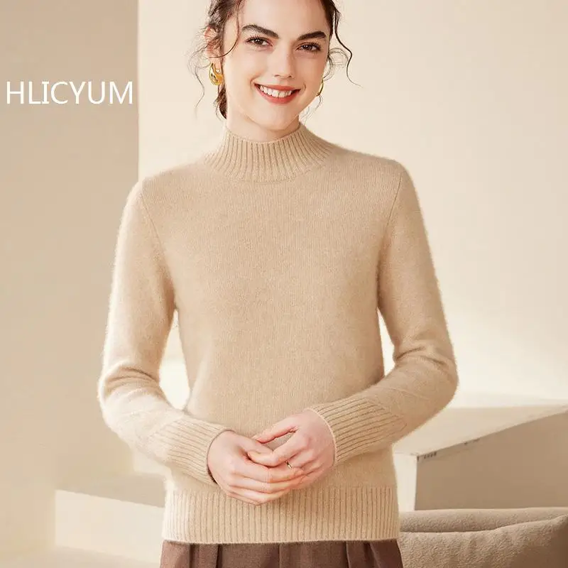 100% pure cashmere women's sweater autumn/winter semi high neck solid knitted pullover loose Jumper base Tops thick warm Blouse
100% pure cashmere women's sweater autumn/winter semi high neck solid knitted pullover loose Jumper base Tops thick warm Blouse