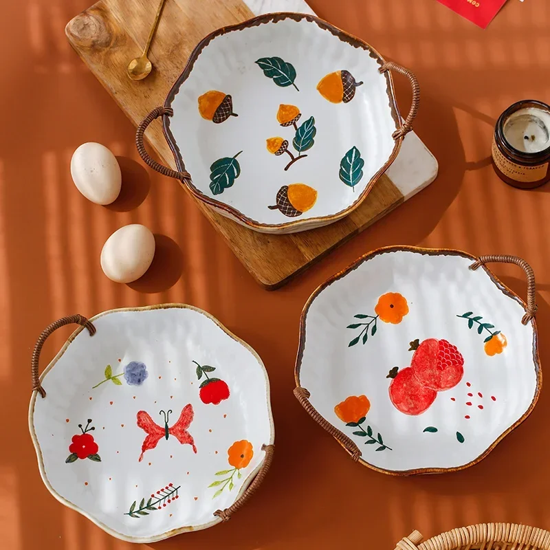 Японская керамическая Суповая тарелка с ручкой из пеньковой веревки, художественная керамическая миска 12 цветов, посуда с цветными краями, декоративная обеденная тарелка.
Японская керамическая Суповая тарелка с ручкой из пеньковой веревки, художественная керамическая миска 12 цветов, посуда с цветными краями, декоративная обеденная тарелка.