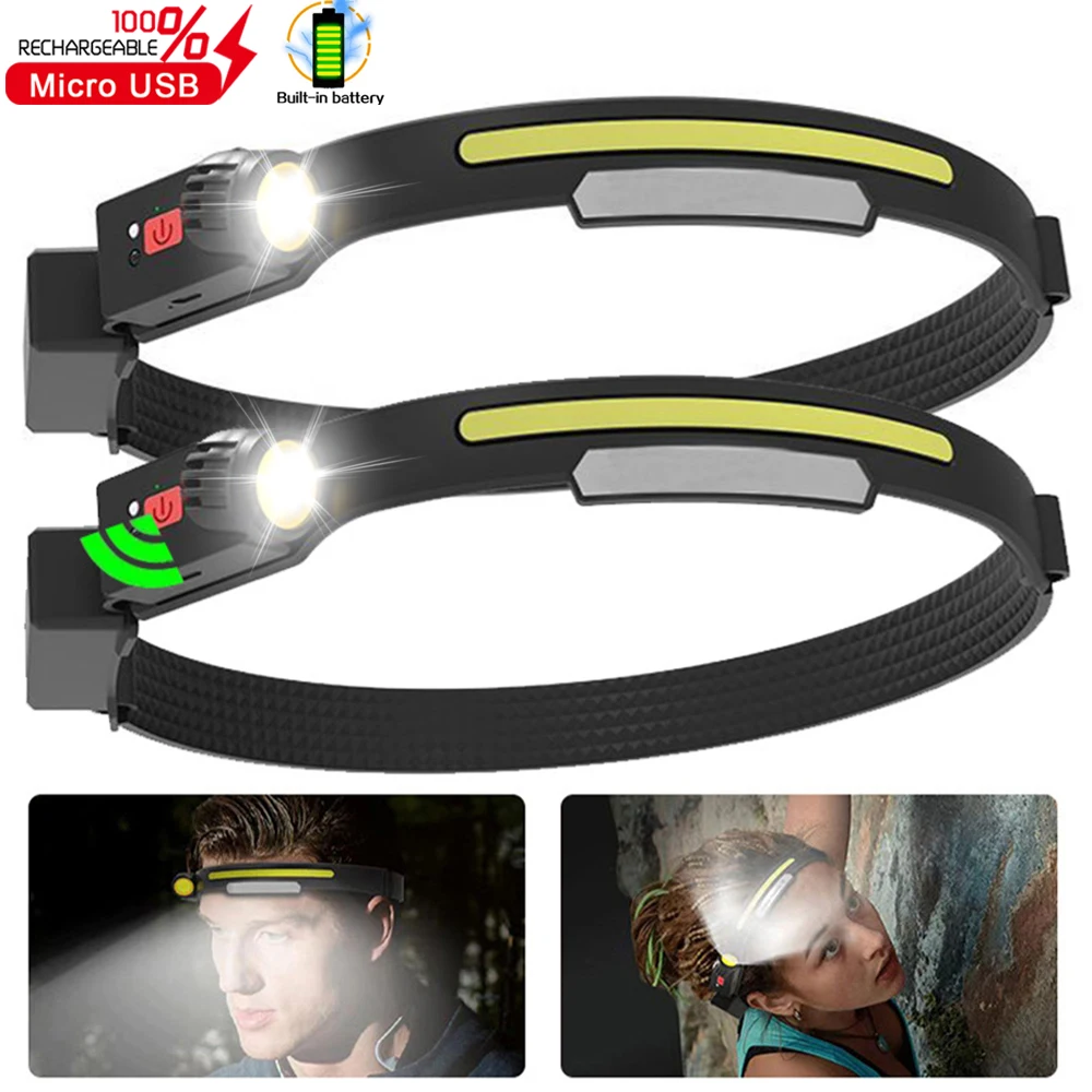 XPE+COB Sensor Headlamp USB Rechargeable LED Head Lamp Flashlight Head Torch 4 Modes Head Light Built-in Battery COB Headlight
XPE+COB Sensor Headlamp USB Rechargeable LED Head Lamp Flashlight Head Torch 4 Modes Head Light Built-in Battery COB Headlight