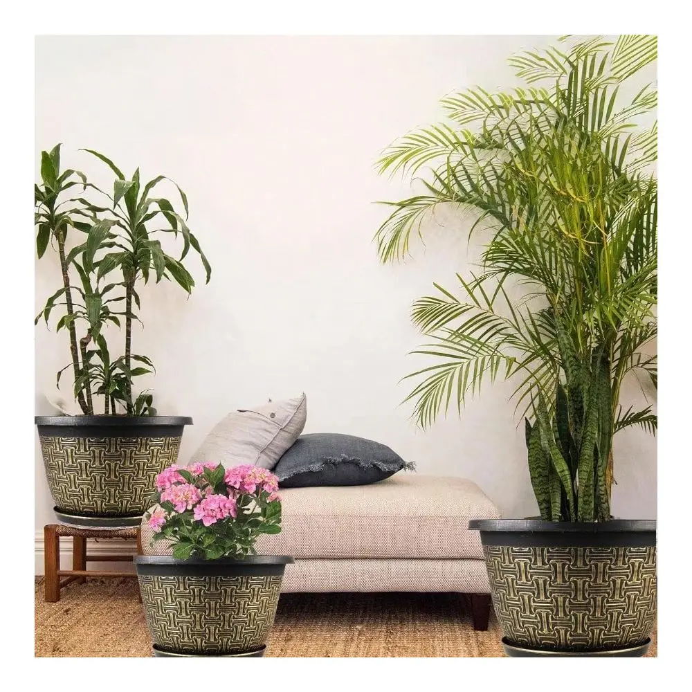 Inch Plant Pots 4 Pack Flower Pot Outdoor With Drainage Holes Trays Retro Antique Imitation Decorative Garden Plastic Planters
Inch Plant Pots 4 Pack Flower Pot Outdoor With Drainage Holes Trays Retro Antique Imitation Decorative Garden Plastic Planters